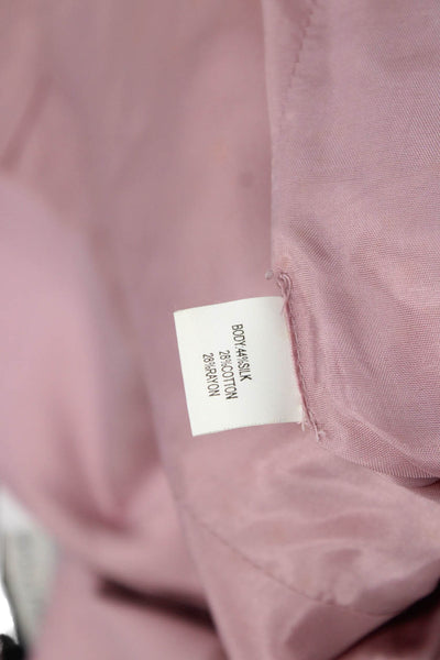 Kay Unger Womens Pink Classic Blazer Button Mock Neck Long Sleeve Size 8