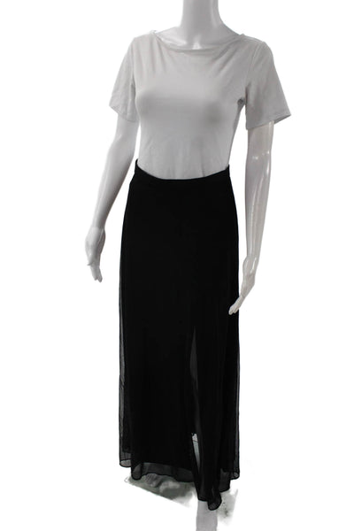 Tadashi Women Black Maxi Skirt Solid Nylon Spandex Size 6