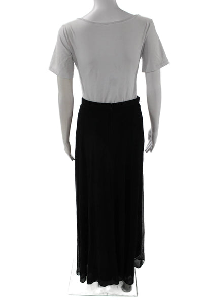 Tadashi Women Black Maxi Skirt Solid Nylon Spandex Size 6