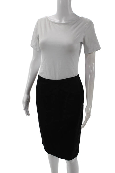 Kay Unger Womens Straight Pencil Skirt Black Knee Length Size 4
