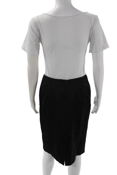 Kay Unger Womens Straight Pencil Skirt Black Knee Length Size 4