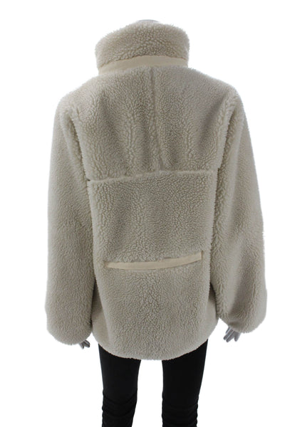 Sandy Liang Womens Beige High Neck Snap Long Sleeve Jacket Size XS