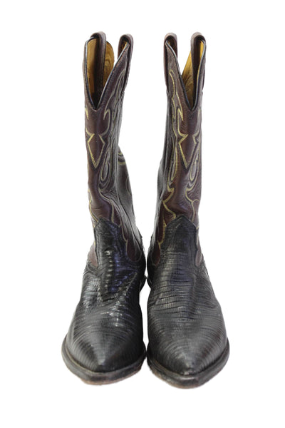 Nocona Boots Womens Leather Pointed Toe Mid-Calf Cowboy Boots Brown Size 6.5
