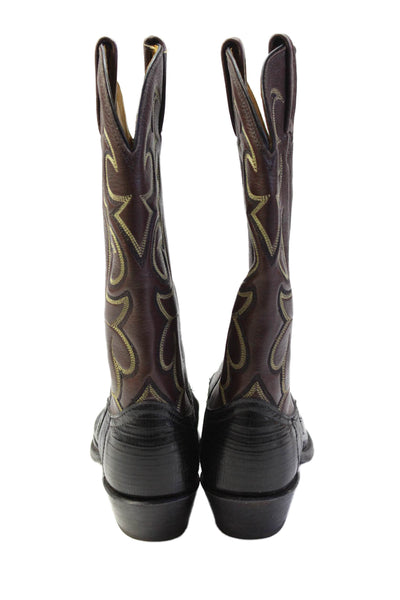 Nocona Boots Womens Leather Pointed Toe Mid-Calf Cowboy Boots Brown Size 6.5
