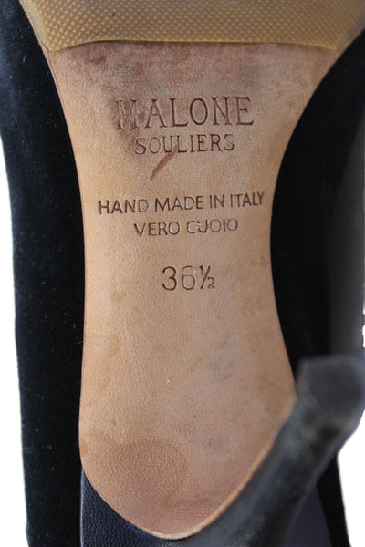 Malone Souliers Womens Leather Suede Ankle Boots Shoes Black Size 6.5