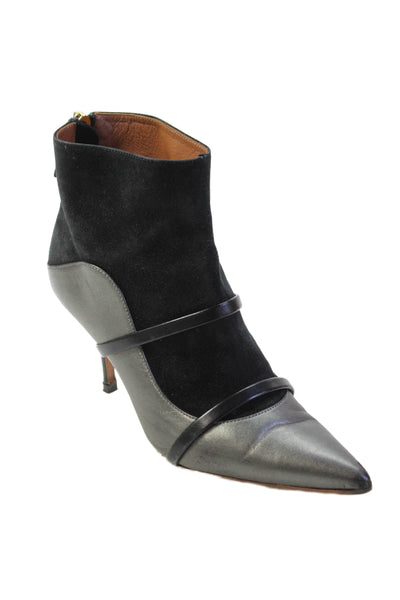 Malone Souliers Womens Leather Suede Strap Detail Ankle Boots Shoes Black Size 7