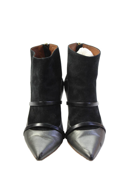 Malone Souliers Womens Leather Suede Strap Detail Ankle Boots Shoes Black Size 7