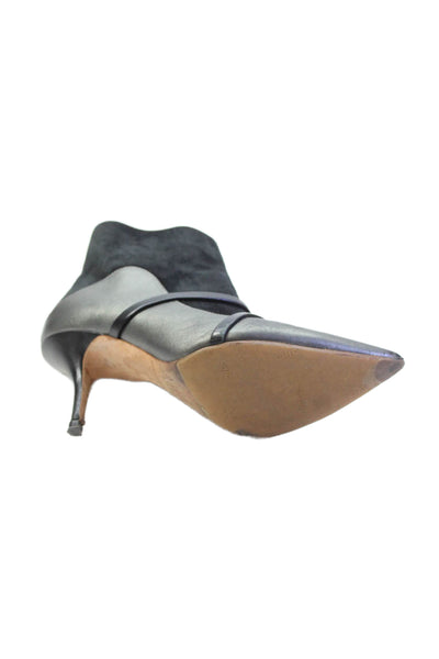 Malone Souliers Womens Leather Suede Strap Detail Ankle Boots Shoes Black Size 7