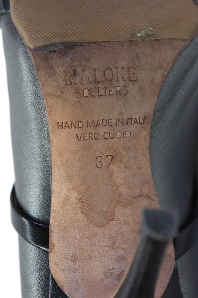 Malone Souliers Womens Leather Suede Strap Detail Ankle Boots Shoes Black Size 7