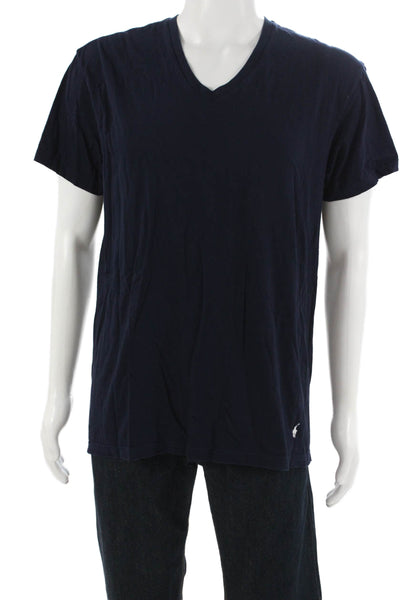 Polo Ralph Lauren Mens Dark Blue V-Neck Short Sleeve Cotton T-Shirt Size L