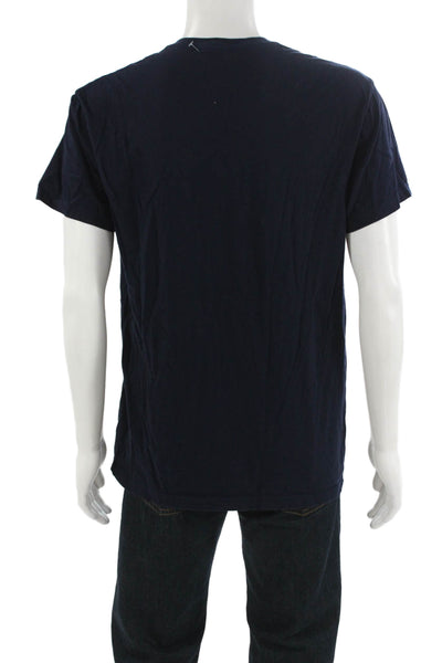 Polo Ralph Lauren Mens Dark Blue V-Neck Short Sleeve Cotton T-Shirt Size L