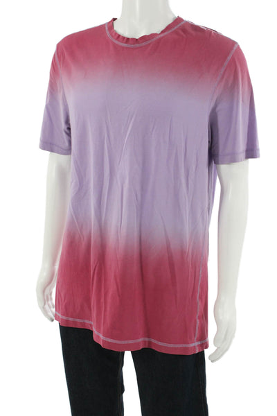 Bugatchi Mens Red 100% Merino Wool Crew Neck Short Sleeve T-Shirt Size M