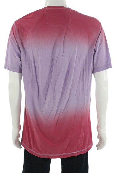 Bugatchi Mens Red 100% Merino Wool Crew Neck Short Sleeve T-Shirt Size M