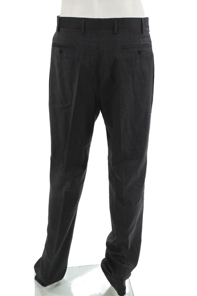 Zanella Mens Dark Gray Wool Dress Pants Button Closure Size 34
