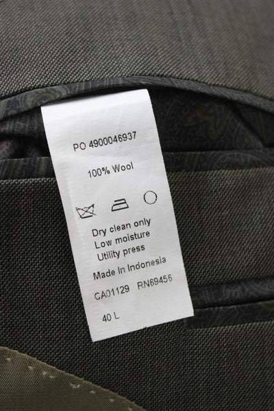 Lauren Ralph Lauren Mens 2 Piece Wool Suit Jacket Dark Gray Button Size 40