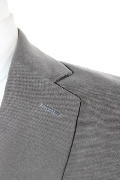 Lauren Ralph Lauren Mens Gray Wool Collared Suit Jacket Button Size 40