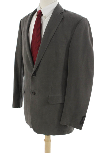 Lauren Ralph Lauren Mens Gray Wool Collared Suit Jacket Button Size 40
