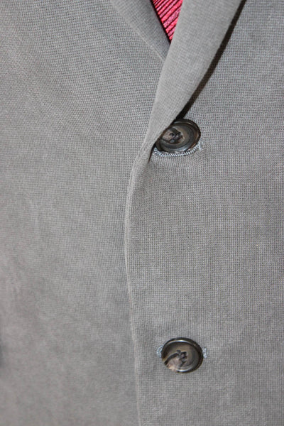 Lauren Ralph Lauren Mens Gray Wool Collared Suit Jacket Button Size 40