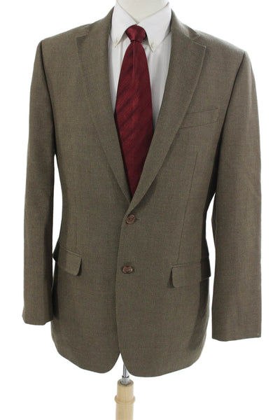 Lauren Ralph Lauren Mens Brown Classic Blazer Long Sleeve Collared Size 40