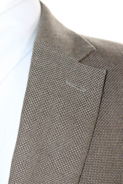 Lauren Ralph Lauren Mens Brown Classic Blazer Long Sleeve Collared Size 40