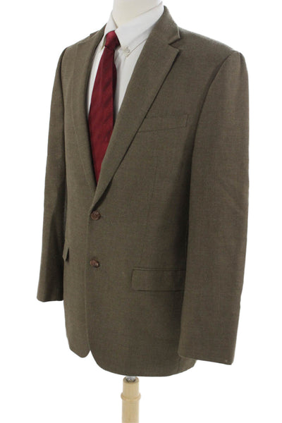 Lauren Ralph Lauren Mens Brown Classic Blazer Long Sleeve Collared Size 40