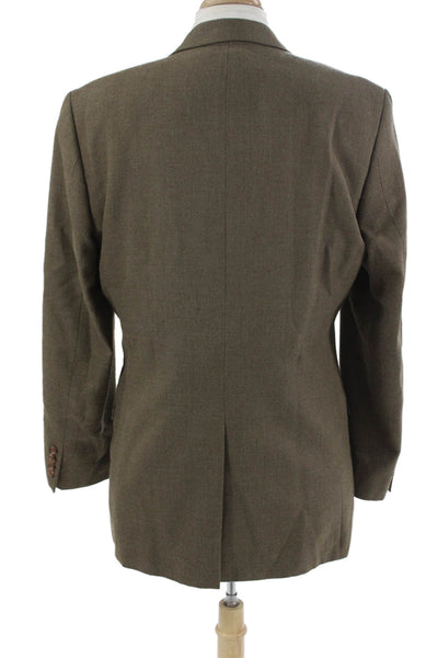 Lauren Ralph Lauren Mens Brown Classic Blazer Long Sleeve Collared Size 40