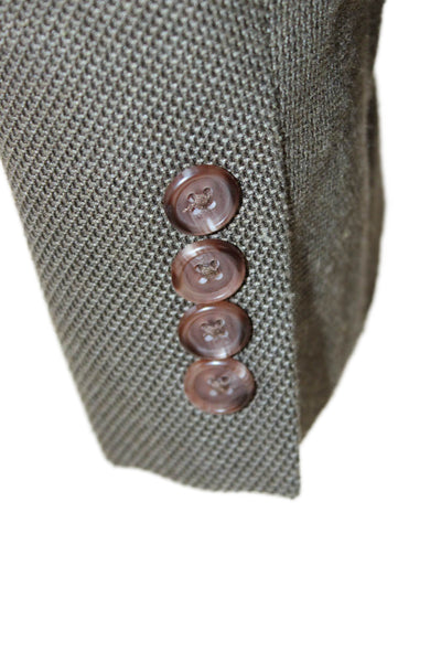 Lauren Ralph Lauren Mens Brown Classic Blazer Long Sleeve Collared Size 40
