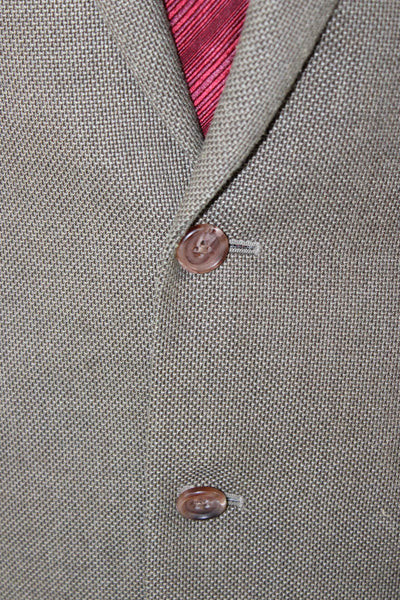 Lauren Ralph Lauren Mens Brown Classic Blazer Long Sleeve Collared Size 40