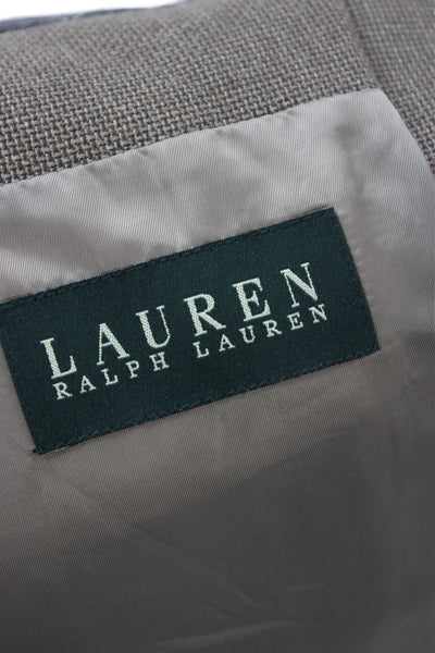 Lauren Ralph Lauren Mens Brown Classic Blazer Long Sleeve Collared Size 40