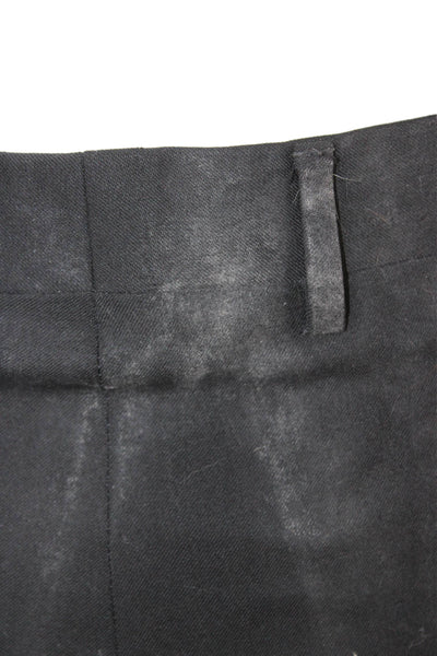 Canali Mens Dress Pants Black Cotton Blend Button Closure Size 50