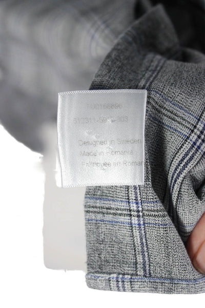 Stenstroms Womens Cotton Collared Long Sleeve Button Down Shirt Gray Size 39