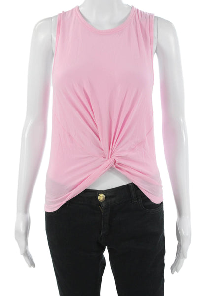 Lululemon Womens Pink Sleeveless Round Neck Tank Solid Cotton Lycra Size 4