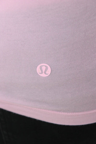 Lululemon Womens Pink Sleeveless Round Neck Tank Solid Cotton Lycra Size 4