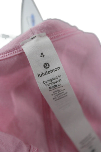 Lululemon Womens Pink Sleeveless Round Neck Tank Solid Cotton Lycra Size 4
