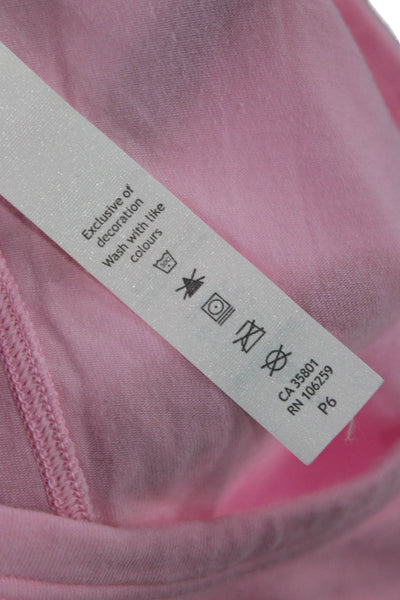 Lululemon Womens Pink Sleeveless Round Neck Tank Solid Cotton Lycra Size 4