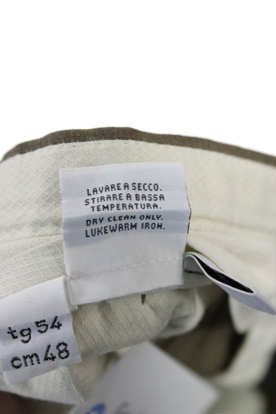 Ermenegildo Zegna Men Dress Pants Brown 98% Cotton 2% Lycra Size 54