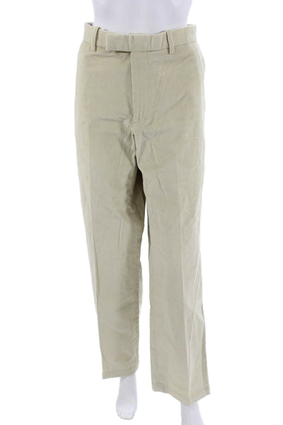 Etro Milano Men Beige Dress Pants Cotton Lycra Size 52