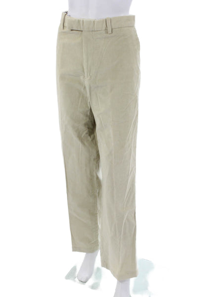 Etro Milano Men Beige Dress Pants Cotton Lycra Size 52
