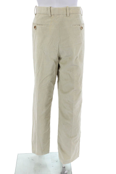 Etro Milano Men Beige Dress Pants Cotton Lycra Size 52
