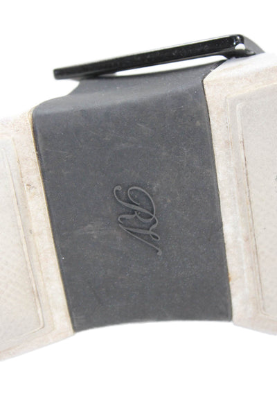 Roger Vivier Womens Leather Chunky Buckle Detail Sneakers White Size 5