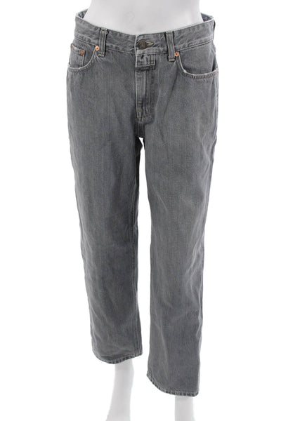 Closed Unisex Gray Cropped Straight High Rise Jeans Size 25