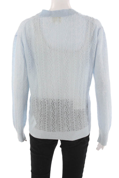 Shushu/Tong Unisex Light Blue 100% Cashmere V-Neck Pullover Long Sleeve Size 6