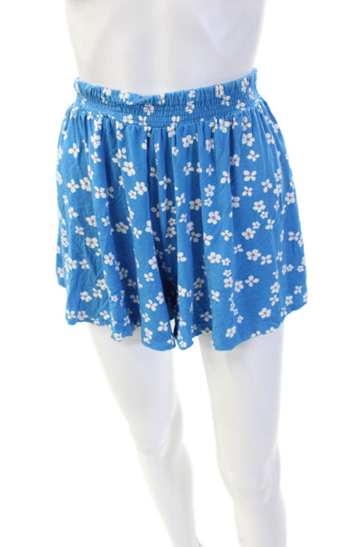 Draper James Womens Floral Square Neck Romper Blue 3/4 Sleeve Size XS