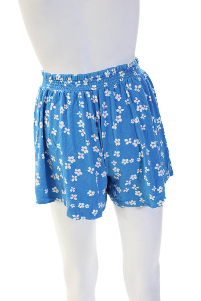 Draper James Womens Floral Square Neck Romper Blue 3/4 Sleeve Size XS