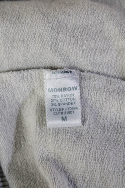 Monrow Women Pullover Sweatshirt Beige Long Sleeve Crew Neck Size M