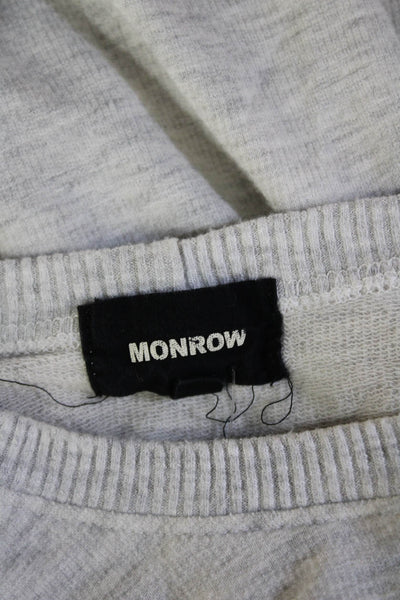 Monrow Women Pullover Sweatshirt Beige Long Sleeve Crew Neck Size M