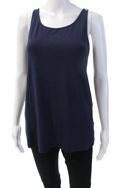 Eileen Fisher Womens Basic Tank Dark Blue Viscose Spandex Petite Size XS
