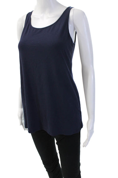Eileen Fisher Womens Basic Tank Dark Blue Viscose Spandex Petite Size XS