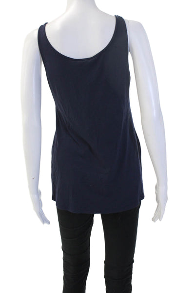 Eileen Fisher Womens Basic Tank Dark Blue Viscose Spandex Petite Size XS