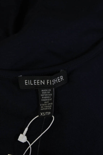 Eileen Fisher Womens Basic Tank Dark Blue Viscose Spandex Petite Size XS